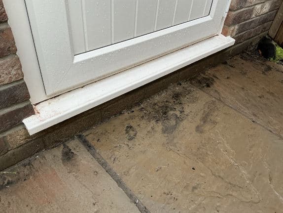 Brickwork not cleaned properly - Home Snagging Inspection in Hoddlesden, Blackburn