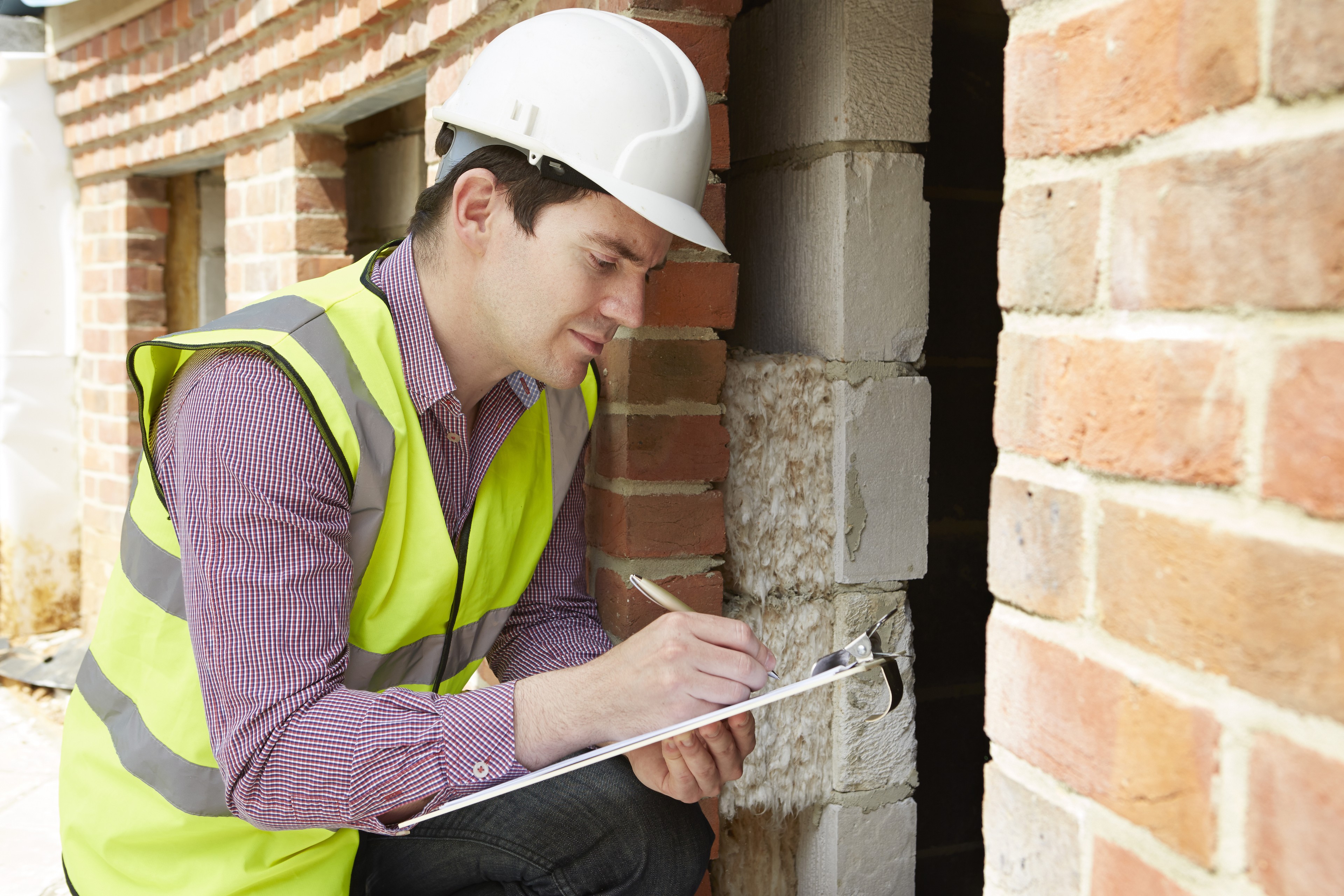 Architect,Checking,Insulation,During,House,Construction